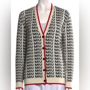 Miu Miu Black and White Logo Sweater